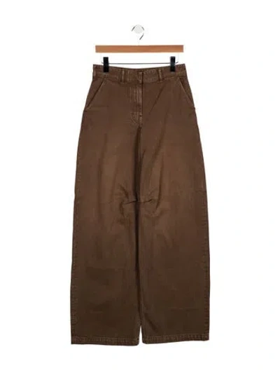 Pre-owned Entire Studios High-rise Wide Leg Jeans In Brown