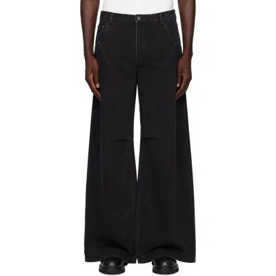 Entire Studios High-rise Wide-leg Jeans In Black