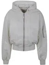 Entire Studios Hooded Broad Bomber In Ivory