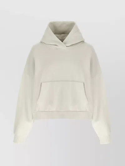 Entire Studios Hooded Cotton Sweater With Dropped Shoulders In Neutral