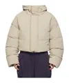 Entire Studios Gray Mml Hooded Down Jacket In Nude