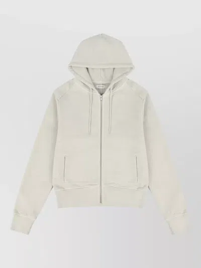Entire Studios Hooded Jacket Long Sleeves Ribbed Hem In Neutral