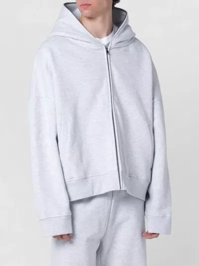 Entire Studios Hooded Long Sleeve Top Ribbed Cuffs Hem In Multi