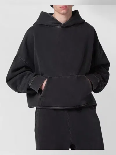 Entire Studios Hooded Sweater Kangaroo Pocket Ribbed Trims In Black