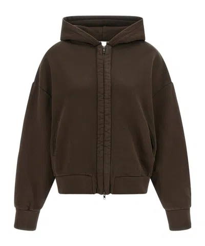Entire Studios Hooded Zip-up Sweatshirt In Brown