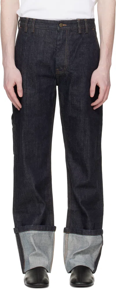 Entire Studios Indigo Cuff Jeans In Black