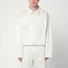 Entire Studios Collared Neck Denim Jacket Side Pockets In White