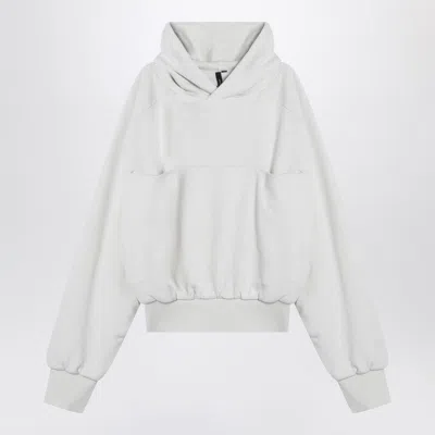 Entire Studios Hooded Cotton Sweater With Ribbed Sleeves And Hem In Gray