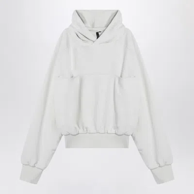 Entire Studios Hooded Cotton Sweater With Ribbed Sleeves And Hem In Gray