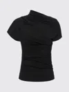 Entire Studios Flap Draped Short-sleeve Top In Black