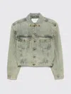 Entire Studios Blue Shrunken Denim Jacket In Green