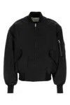 Entire Studios Black Nylon Broad Bomber Jacket In Black