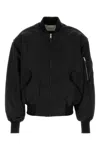 Entire Studios Black Nylon Broad Bomber Jacket In Black