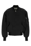Entire Studios Black Nylon Broad Bomber Jacket In Black