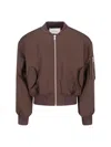 Entire Studios Dark Brown Zip-up Bomber Jacket In Wool In Brown