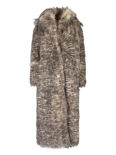 Entire Studios Single-breasted Faux Fur Coat In Neutral