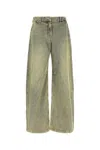 Entire Studios Pantalone In Denim Dem Surface Wave In Green