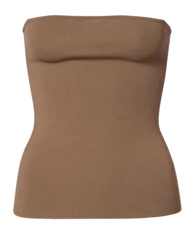 Entire Studios Jersey Bandeau Top In Brown