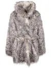 Entire Studios Womens Natural Juno Belted Faux-fur Coat In Multi