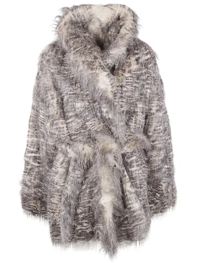Entire Studios Juno Faux-fur Coat In Brown