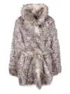 Entire Studios Womens Natural Juno Belted Faux-fur Coat In Brown
