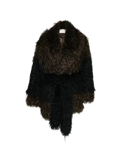 Entire Studios Juno Faux-fur Coat In Black