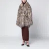 Entire Studios Juno Faux Fur Coat With Belt In Animal Print