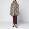 Entire Studios Womens Natural Juno Belted Faux-fur Coat In Brown
