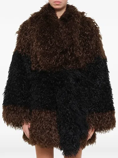 Entire Studios Juno Faux-fur Coat In Brown