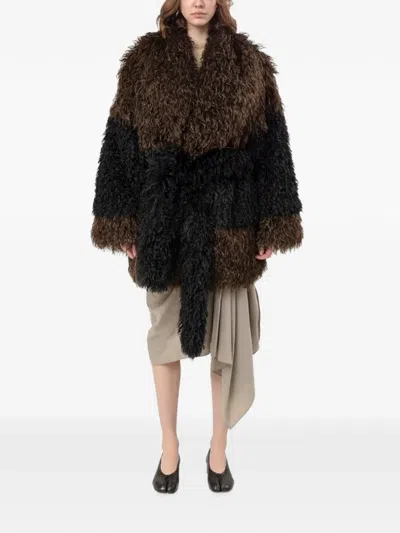 Entire Studios Juno Faux-fur Coat In Brown