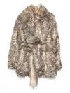 Entire Studios Womens Natural Juno Belted Faux-fur Coat In Neutral