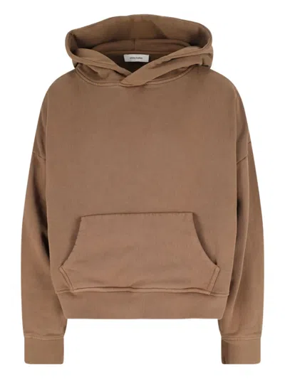Entire Studios Mens Brunette Boxy-fit Faded-wash Cotton-jersey Hoody In Brown