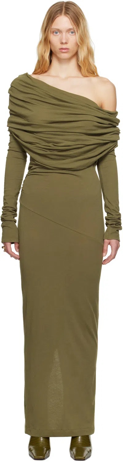 Entire Studios Khaki Bound Maxi Dress In Caper