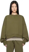 Entire Studios Khaki Box Crew Sweatshirt In Military