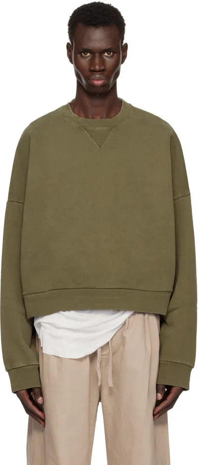 Entire Studios Khaki Box Sweatshirt In Military