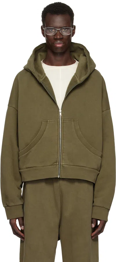 Entire Studios Khaki Eternal Zip Hoodie In Military