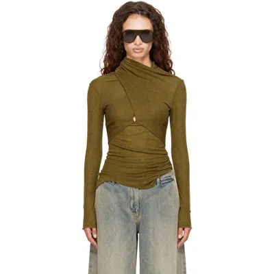 Entire Studios Khaki Gres Top In Green