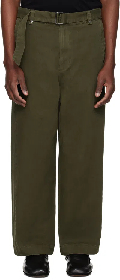 Entire Studios Khaki Gully Trousers In Green