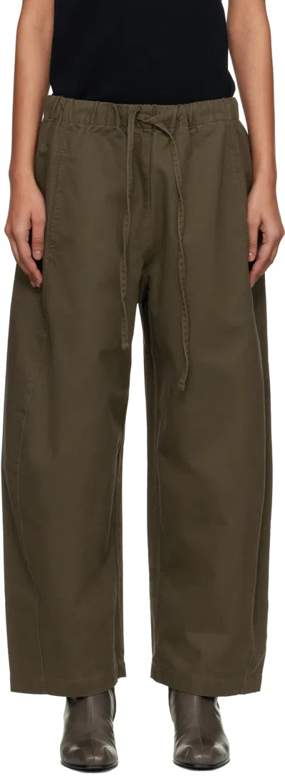 Entire Studios Khaki Loft Trousers In Green