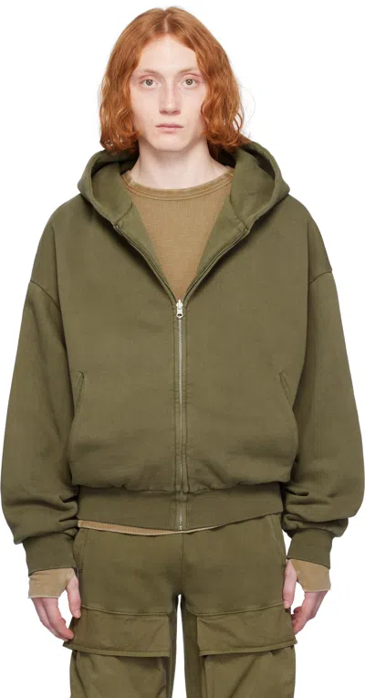 Entire Studios Khaki Thermal Hoodie In Military