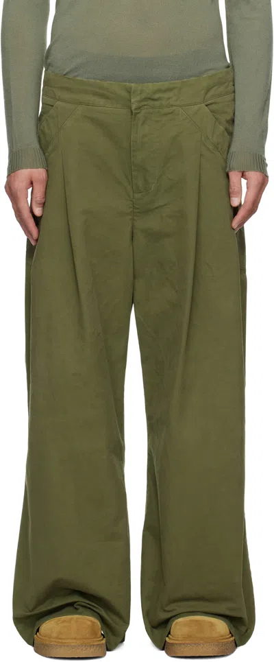 Entire Studios Khaki Wares Trousers In Army