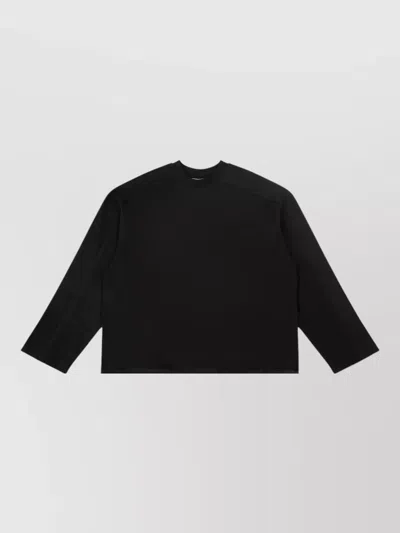 Entire Studios Knit Crew Neck Long Sleeve Top In Black