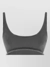 Entire Studios Knit Top Ribbed Scoop Neckline Stretch In Gray