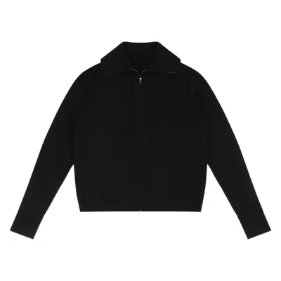 Pre-owned Entire Studios Knit Zip Up Jacket 'black' | Men's Size L
