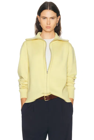 Entire Studios Knit Zip Up Jacket In Custard