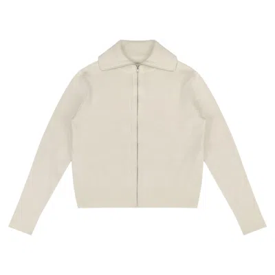Pre-owned Entire Studios Knit Zip Up Jacket 'ivory' | White | Men's Size S