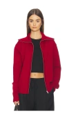 Entire Studios Knit Zip Up Jacket In Red
