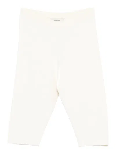 Entire Studios Knitted Capri Pants In White