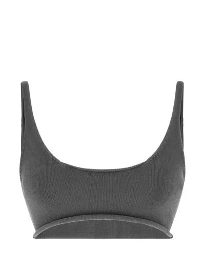 Entire Studios Knitted Crop Top In Gray