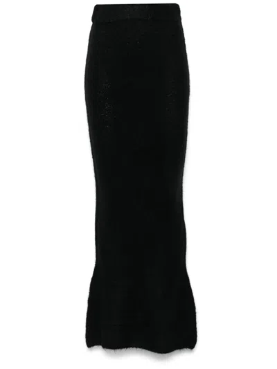 Entire Studios Knitted Maxi Skirt In Black